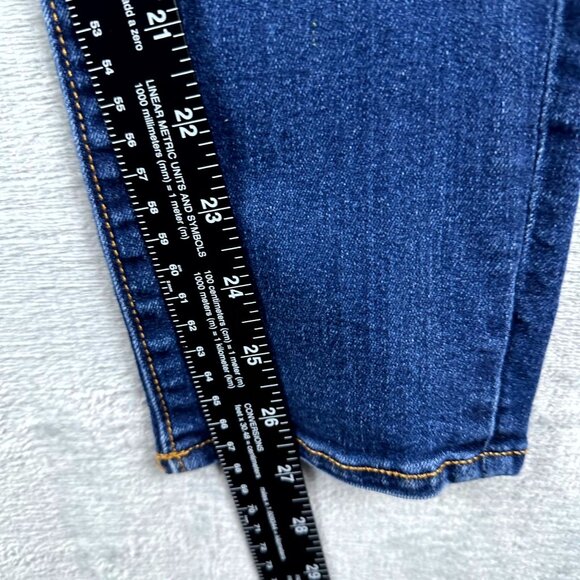 Loft Women's Skinny Jeans High Rise Dark Wash Five Design Pockets Blue Size 29/8 - Picture 8 of 10